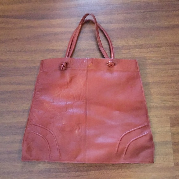 Vintage Hand Bag Satchel/Hobo Bag Light Brown Snap Closure Handles Size M - Picture 3 of 5